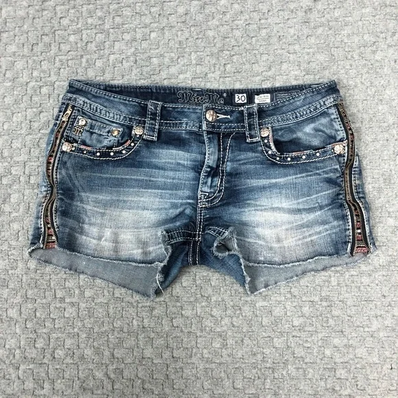 Miss Me Shorts Miss Me Shorts Womens Blue Low Rise Denim